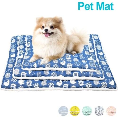 All Seasons Pet Mat Dog Bed Warming Cotton Integra Washable Printing Breathable Dogs Pad Breathable Portable Cat Travel Mats