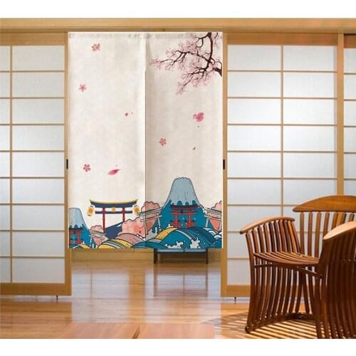 Dust-proof Entrance Curtain Short Door Screens Japanese Curtain for Kitchen Bathroom Cafe Hanging Door Curtains Cafe Decor