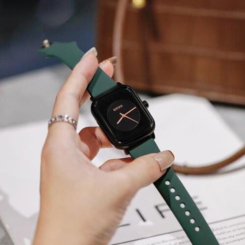 Womens Watch 2021 New Jelly Design Small Square Watch Simple And Fashionable Silicone Strap Ladies Watch