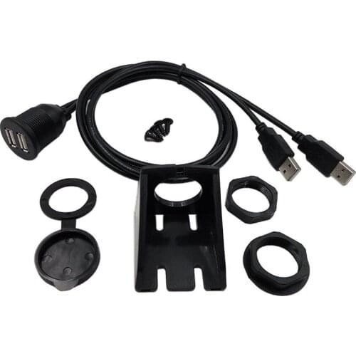 1 Meter Dual USB Extension Panel Flush Mount Cable For Car,Truck