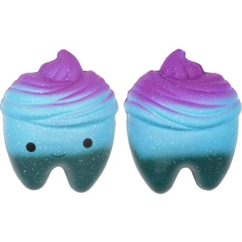 1pc Dental Teeth Shape Squeeze Toy Soft PU Foam Tooth Doll Cute Cartoon Hand Spinner Stretchy Relax Squishy Toy Dentist Gift