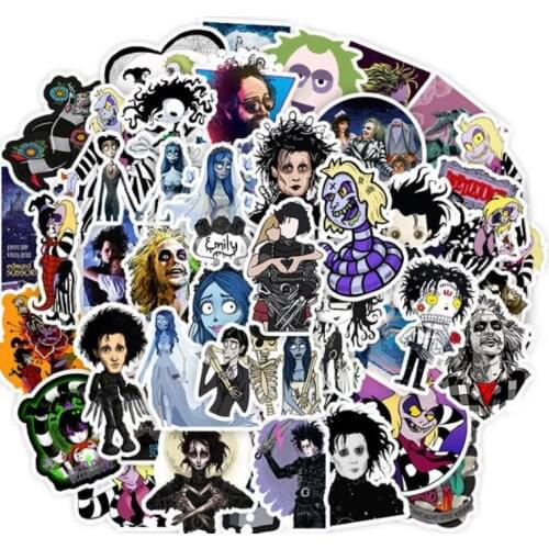 10/30/50Pcs Tim Burton Movie Series Graffiti Waterproof Skateboard Travel Suitcase Phone Laptop Luggage Stickers DIY Kids