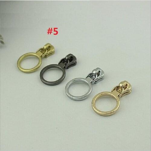 10 pieces / lot) Handbag Ring # 5 Alloy Copper Tooth Zipper Head Bag Handbag Hardware Accessories