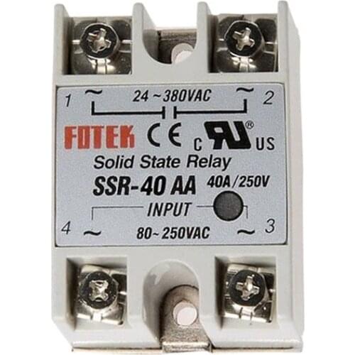10pcs/lot SSR -40AA 40A Solid State Relay AC Control AC-AC Solid State Relay