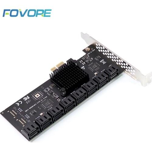 16 ports SATA 3 III 3.0 to PCI-e PCI e 1x Converter Controller PCI express to SATA3 Adapter Expansion Card Adaptor Add On Cards