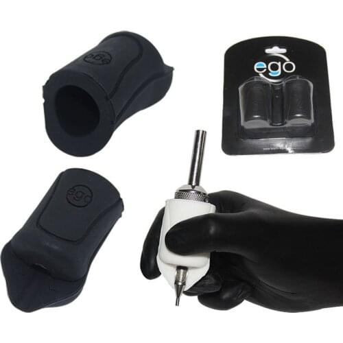 2PCS EGO Silicone Gel Tattoo Grip Cover Wrap Black Non-Slip Import Grip Cover Supply For 18mm-22mm Tattoo Grip Free Shipping