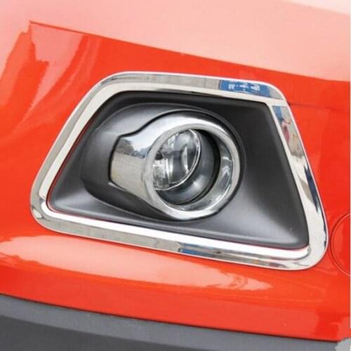2pcs/set ABS chrome Car styling front fog lamp cover head fog light Frame trim sticker case for Ford Ecosport 2013-2017