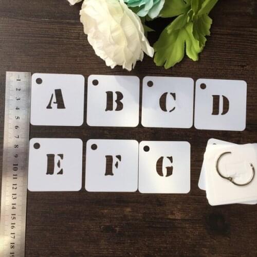26pcs English Alphabet Scrapbooking card DIY album masking spray painted template drawing stencil laser cut template KW7072205