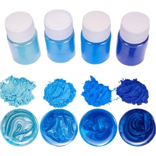 4 Pcs/set Mixed Color Resin Jewelry DIY Making Craft Glowing Powder Luminous Pigment Set Crystal Epoxy Material