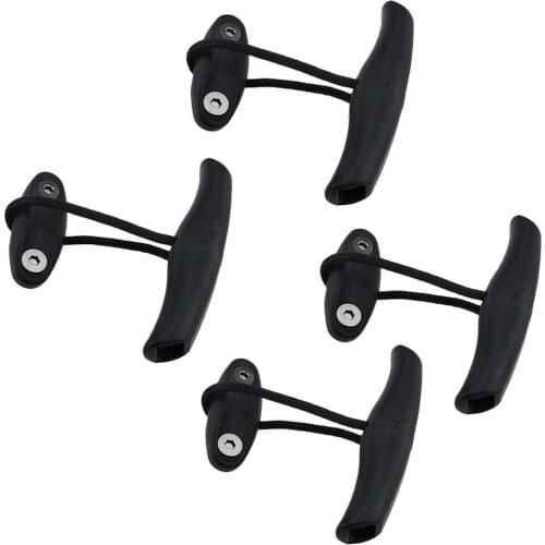 4 xPlastic 100mm Kayak Bow/Stern Pull Handle T-handle with Cord and Pad Eyes