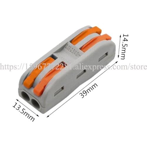 50pcs 2 pin Quick connector T-type cable connector plug Wire connector spring universal connector 250V/4KV/32A SPL-2