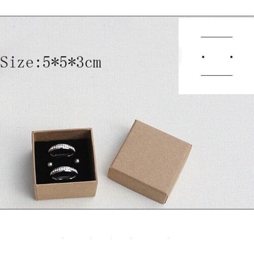 5x5x3cm Kraft Paper Box For Jewelry Square Ring Earring Packaging Boxes Gift box jewelry organizer box Engagement Ring earring