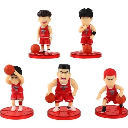 7cm--7.5cm Slam Dunk Figures Hanamichi Sakuragi Rukawa Kaede Akagi Takenori Miyagi Ryota Shohoku Basketball Player Model Toys