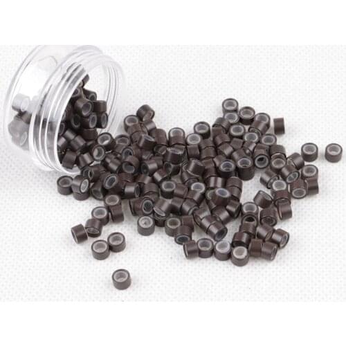 8 colors 1000pcs/lot 4.0*2.0*2.0mm Aluminium Micro ring Silicone lined Links Beads tube tools accessories