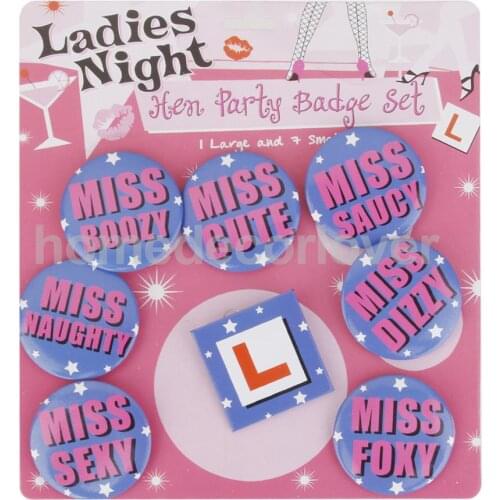 8pcs Hen Night Do Tin Badges Bachelorette Party Accessory
