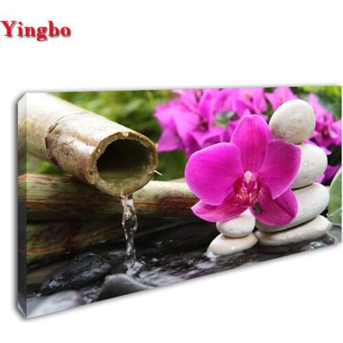 Full Drill Square/Round Diamond Embroidery Stone Orchid Flower 5D DIY Diamond Painting Rhinestones Icons Diamond Mosaic Picture