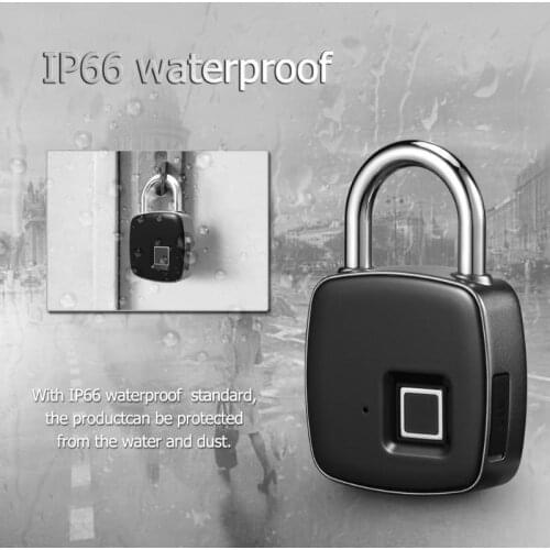 Anytek P3+ Smart Keyless Fingerprint Lock IP66 Waterproof Electronic Anti-theft Security Padlock Door Luggage Case Lock Cable