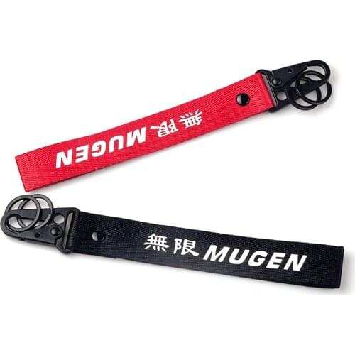Car Styling Nylon Ribbon Key Ring Key Chain For Honda MUGEN Auto Keychain Decoration Accessories