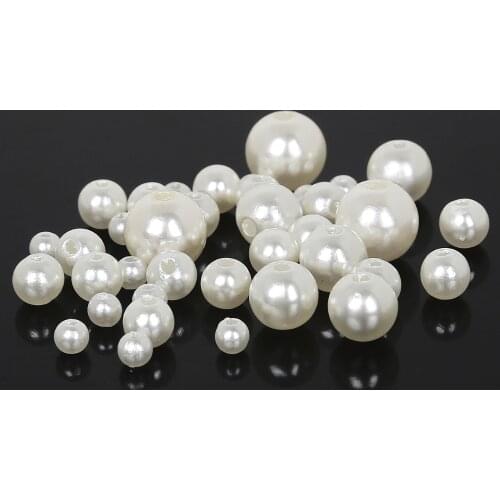 Free shipping 4mm - 10mm mixed packing, beige ABS imitation pearl, diy jewelry handmade necklace earrings bracelet, pearl crafts