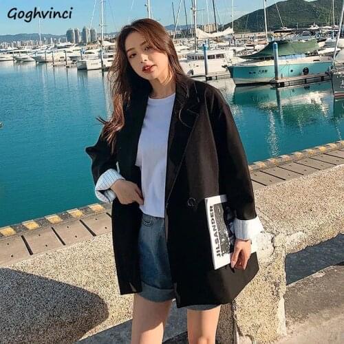 Long Sleeve Blazers Women Notched Solid Leisure Simple Streetwear Hot Sale Female Clothing Spring All-match Gentle Fashion Loose