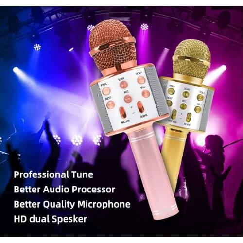 Bluetooth Karaoke Microphone Wireless Microphone Professiona Speaker Handheld Microfone Player Singing Recorder Mic