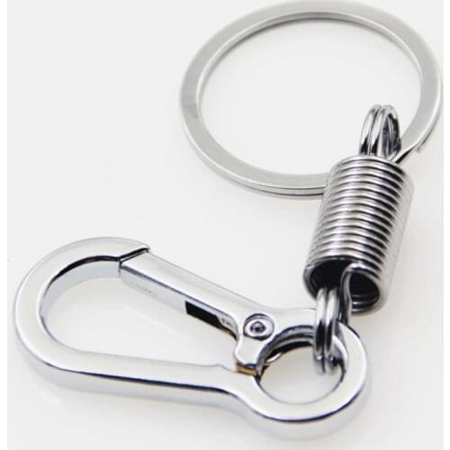 Key Chain Rings Stainless Steel Man Gift Car Key Holder Keychain Simple Strong Carabiner Shape Keychain Climbing Hook