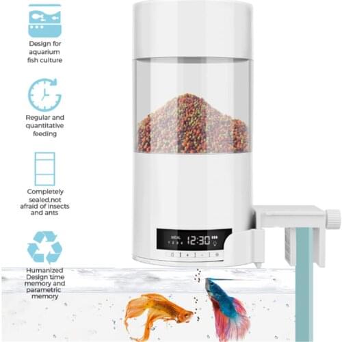 Digital Automatic Fish Feeder Electrical 500ml Fish Tank Timer Feeder Home Aquarium Tank Food Feeding Portable Fish Feeder Tools