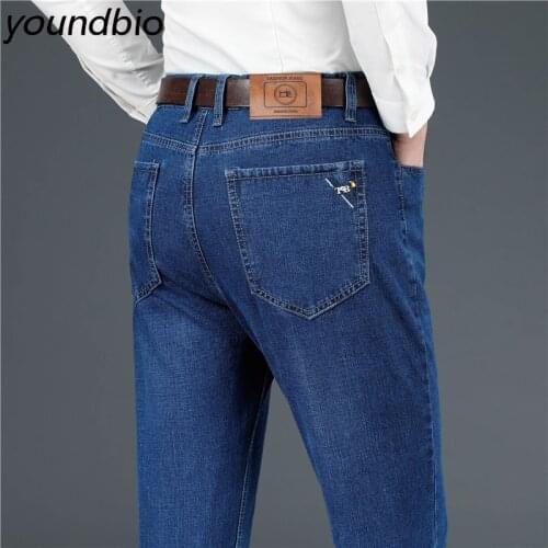 Mens Jeans Business Casual Fashion Stretch Jeans Classic Men Denim Pants Man Work Trousers Men Pants Size 29-40 3 Colors