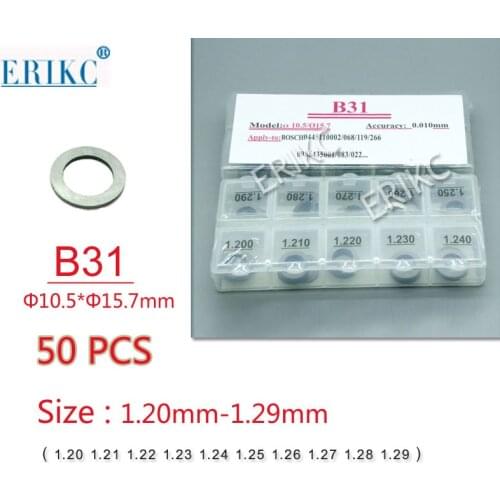 ERIKC B31 diesel injector washer and Fuel Injection Shim Kits,different types of gasket size:1.20mm--1.29mm
