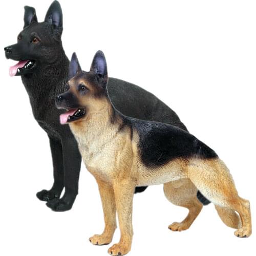 German Shepherd Dog Figure Pet Animal Model Black-backed Toy Decor Kids Gift