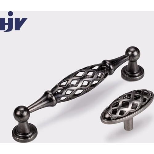 HJY Birdcage Hollow Handles Drawer Knobs Vintage Antique Wardrobe Door Pullers Furniture Hardware Cabinet Handle Z039