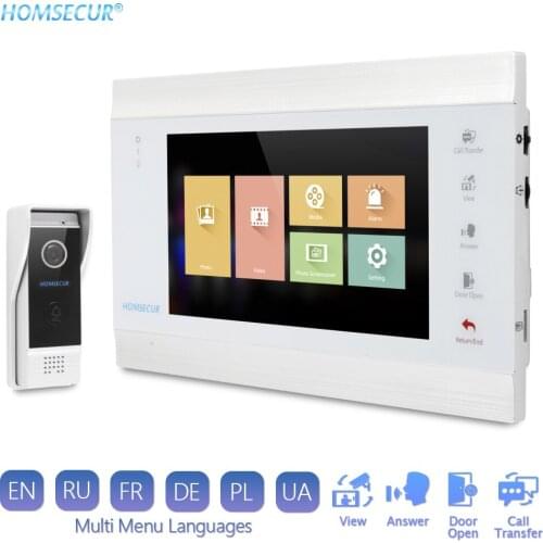 HOMSECUR 4 Wire Video Door Phone Intercom 7” Monitor Night Vision Doorbell Camera IP65 Support Motion Sensor Record 1.3MP