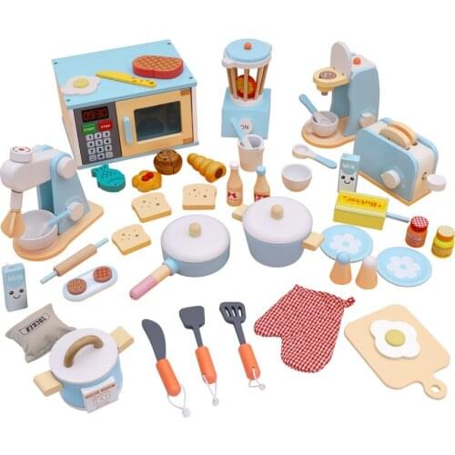 Simulation Pretend Play Furniture Toys for Kids Kitchenware Toy for Children Blender Childrens Game, Bread Set