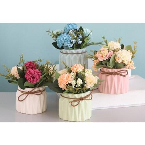 Simulated Hydrangea Potted Planting artificial flowers decoration Wedding artificial flower decoration home floral decoration