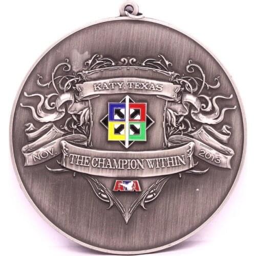 Custom medal low price custom metal antique silver Medal hot sale metal round 3D sports medal