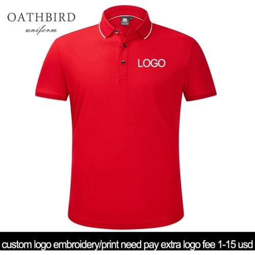 Custom logo embroidery polo shirt uniform office work wear printing text staff unfiroms