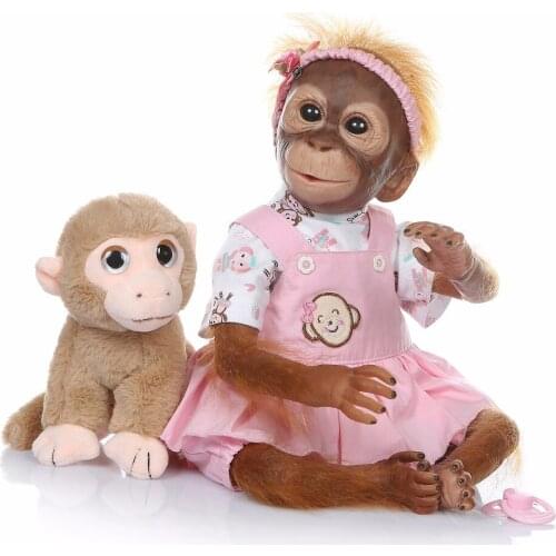 Macaco Doll reborn baby toys 21inch 52cm cotton body silicone monkey doll realistic Cosplay Apes doll for girls birthday gift