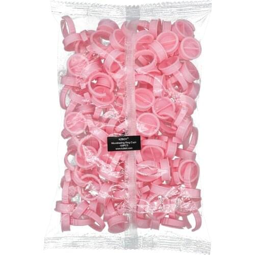 100PCS/Pack Pink Microblading Ring Cups Large Size Plastic with Division for Permanent Makeup Pigment