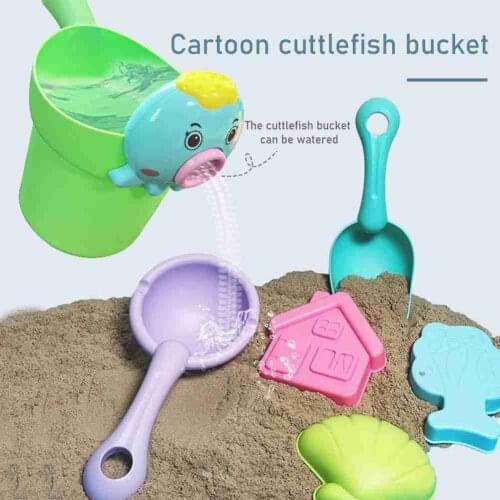 Summer Silicone Soft Baby Beach Toys Kids Mesh Bag Bath Play Sandbox Set Beach Party Cart Bucket Sand Molds Tool Water Game