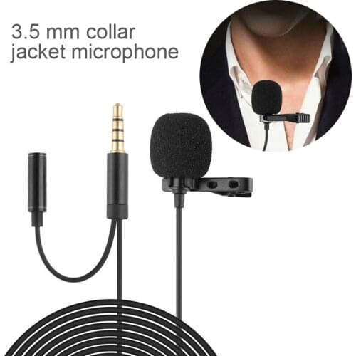Mini Phone Microphone with Headphone Jack for Portable Clip-on Lapel Microphone for Android Smartphone DSLR Camera PC Laptops