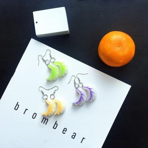 Fashion Resin Dumplings earrings drop dangle kawaii creative food earring diy ear jewelry ornament handmade custom jewellery