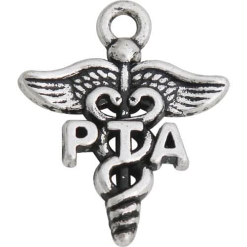 RAINXTAR Fashion Alloy PTA Medical Jewelry Making Charm 50pcs 19*23mm AAC1673