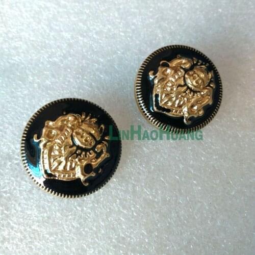 Fashion 30pcs/lot metal alloy sewing buttons gold coat buttons black lacquer suit buttons 25 / 20mm free shipping 2015090704