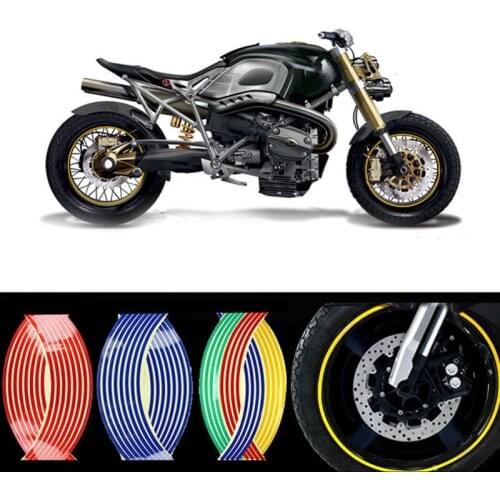 12" 18" Motorcycle Sticker Adesivi Moto Motorbike Strips Reflective Wheel Rim Pegatinas Moto For Honda Yamaha Kawasaki Suzuki