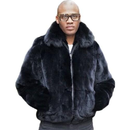 Fur Coat Men Real Fox Fur Jacket Winter Fur Coats Warm Thick Jackets 2021 Plus Size Overcoats