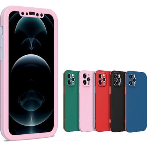 Soft TPU Case For iPhone 12 Pro Mini XR XS Max X 7 8 6 6S Plus Cover For iPhone 11 Pro Max Dual Color 360° All Protective Case