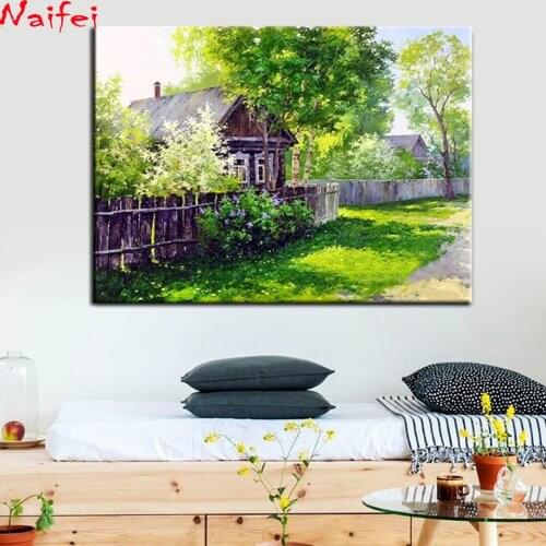 5d DIY Nature Village House picture of rhinestone diamond painting cross stitch kits diamond embroidery mosaic sale crafts art
