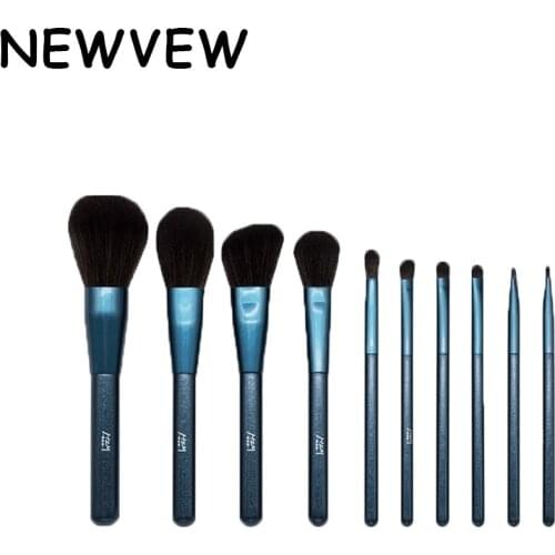 NEWVEW makeup brush set sapphire color 10 pcs powder brush eye shadow brush