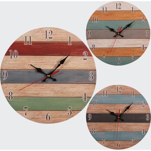 Wall Clock Modern Design Mechanism Vintage Digital Metal European Wooden Roman Craft Wall Clock Living Room Decorative