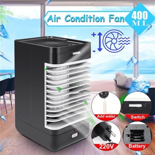Usb Desk Fan Portable Air Cooler Fan Air Conditioner Light Desktop Air Cooling Fan Humidifier Purifier For Office Bedroom#g4